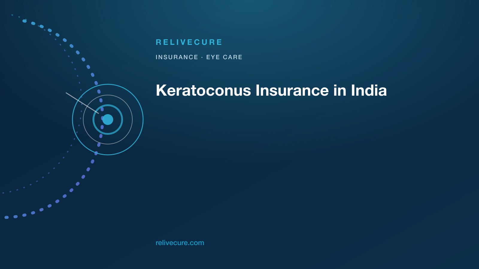 ReliveCure navy-and-cyan editorial still: Keratoconus Insurance in India: Lenses Almost Never, CXL Is a Different File