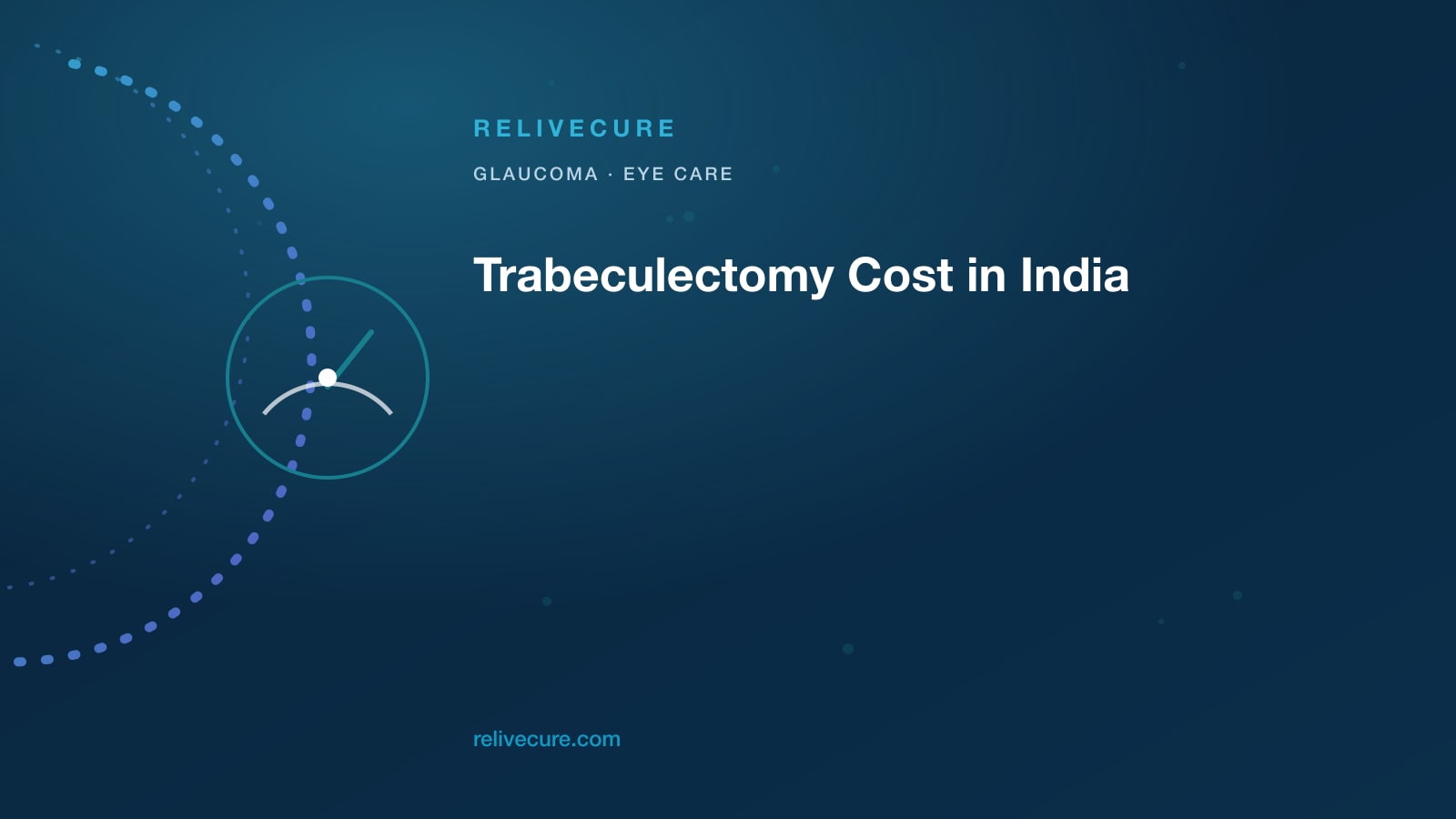 ReliveCure navy-and-cyan editorial still: Trabeculectomy Cost in India: Indicative Bands After the Nerve Map