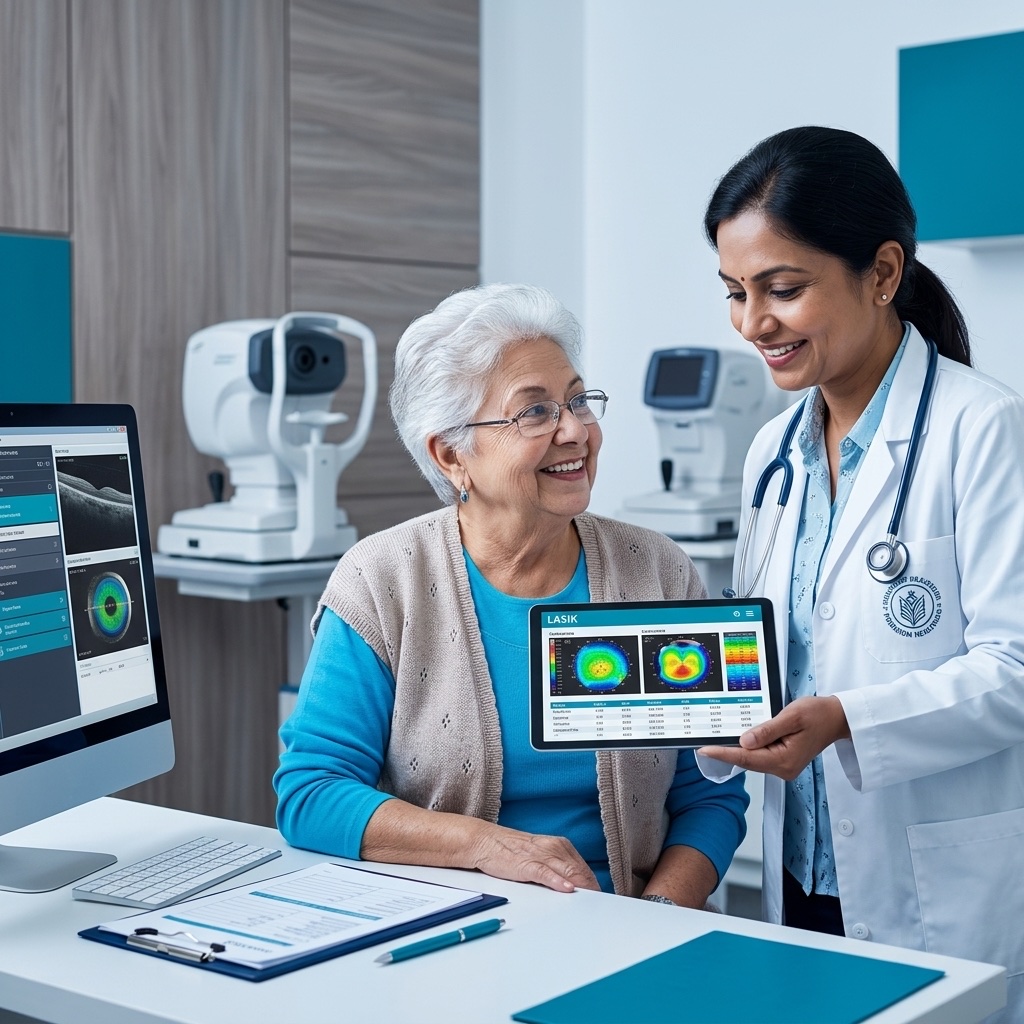 Patient preparing for LASIK surgery