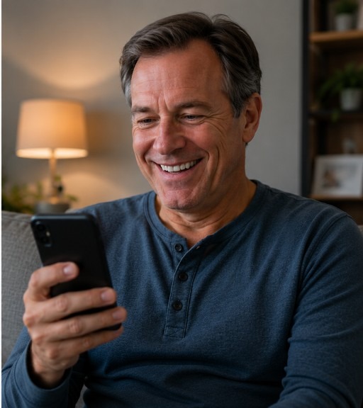Patient seeing clearly without glasses after cataract care