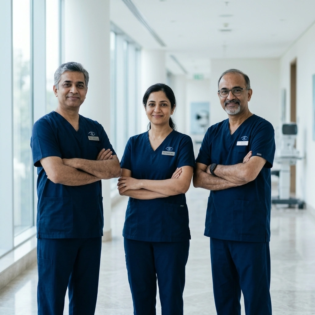 Senior ReliveCure eye surgeons at a partner hospital
